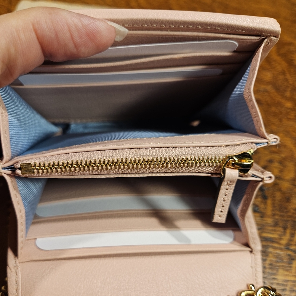 Gucci Blush Pink Leather Mini Crossbody with Gold GG Chain - Picture 8 of 12